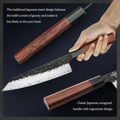 HEZHEN 1PC-5PC Kitchen Knife Set Chef Utility Stainless Steel 3 Layers Composite Steel Santoku Nakiri Kitchen Accessories